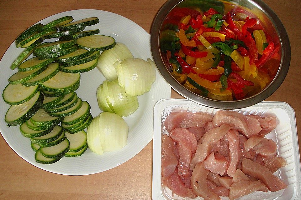 Schnitzelpfanne mit Gemüse