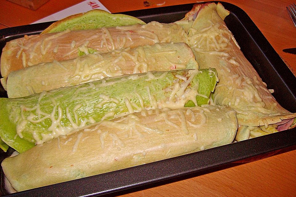 Bärlauch - Pfannkuchen mit Spargel - Schinkenfüllung