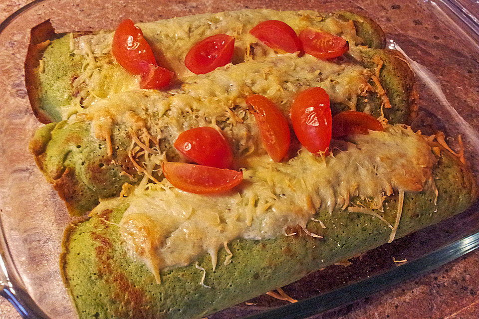 Bärlauch - Pfannkuchen mit Spargel - Schinkenfüllung