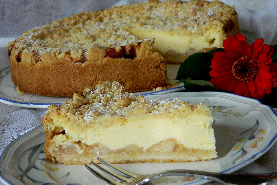 Käse - Streusel mit Apfel