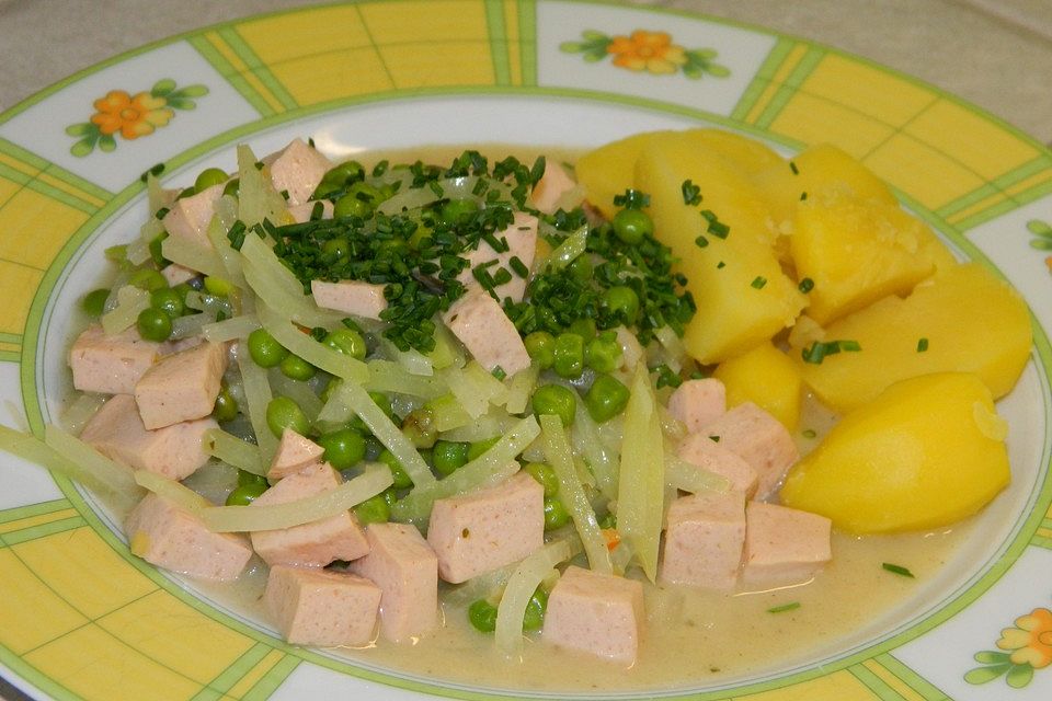 Fleischwurst-Kohlrabi-Eintopf