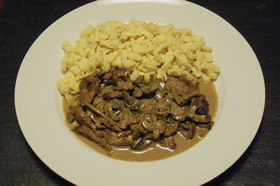 Inges Boeuf Stroganoff für zwei