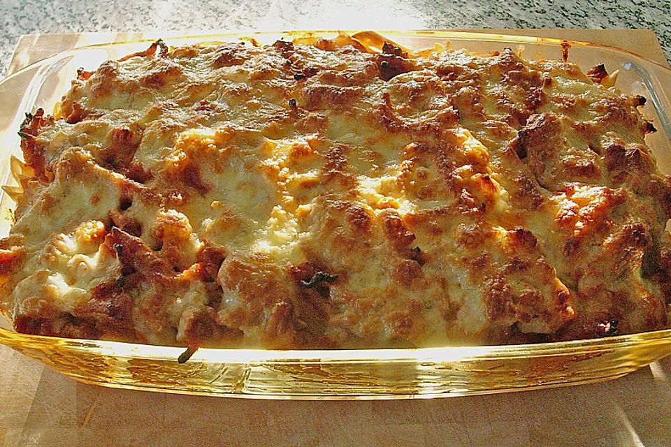 Nudelauflauf mit Thüringer Mett