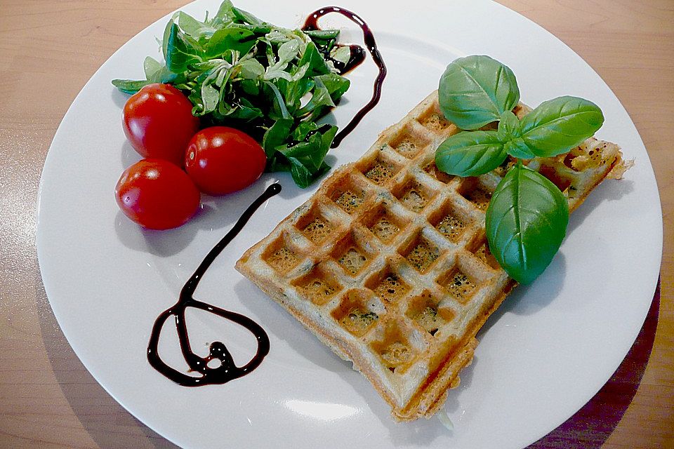 Roquefort - Basilikum - Waffeln