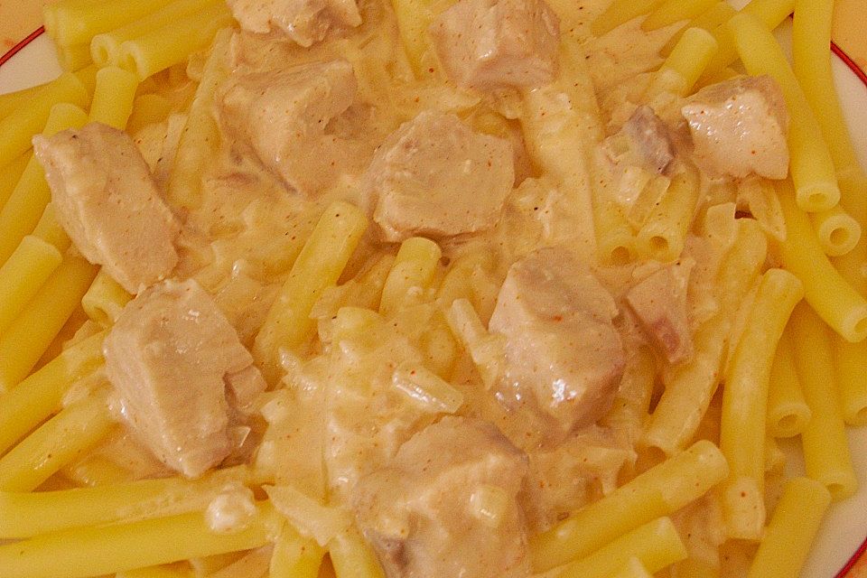 Rigatoni mit Lachs - Sahne - Sauce