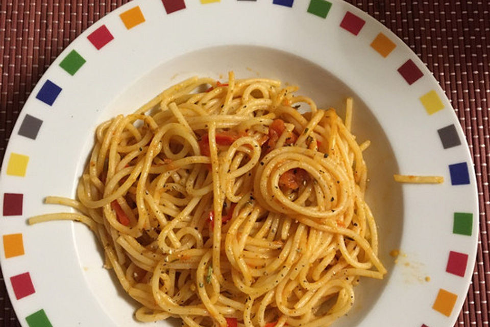 Scharfe Tomaten - Spaghetti