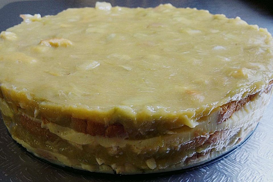 Rhabarber - Pudding Kuchen