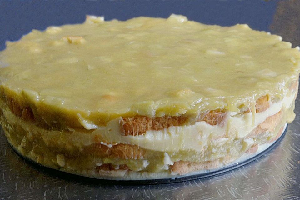 Rhabarber - Pudding Kuchen