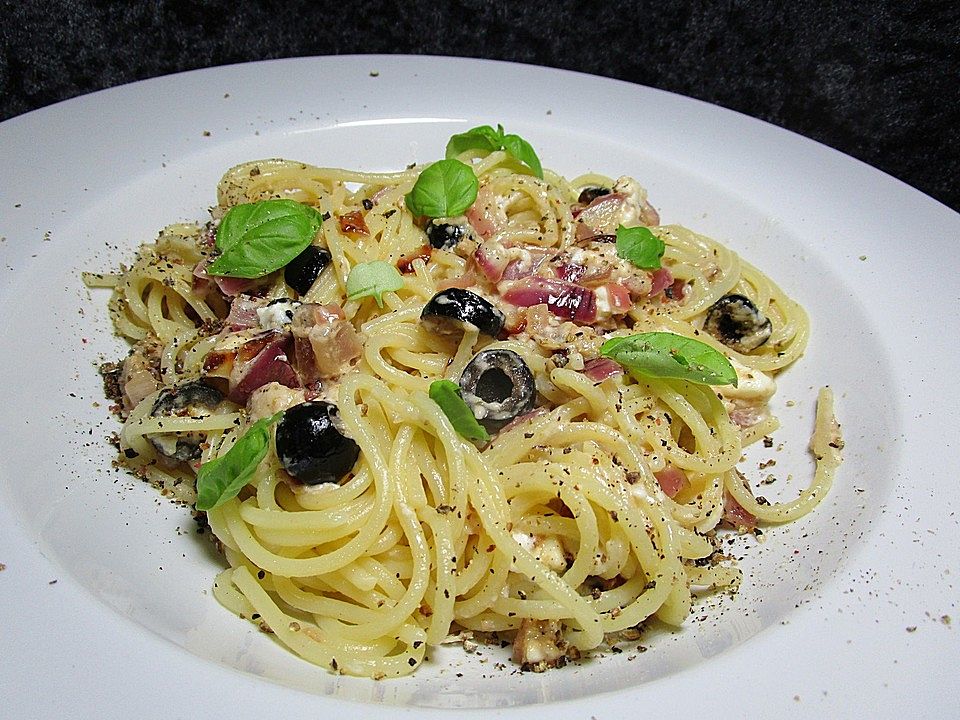 Oliven - Feta - Spaghetti von nonspons | Chefkoch