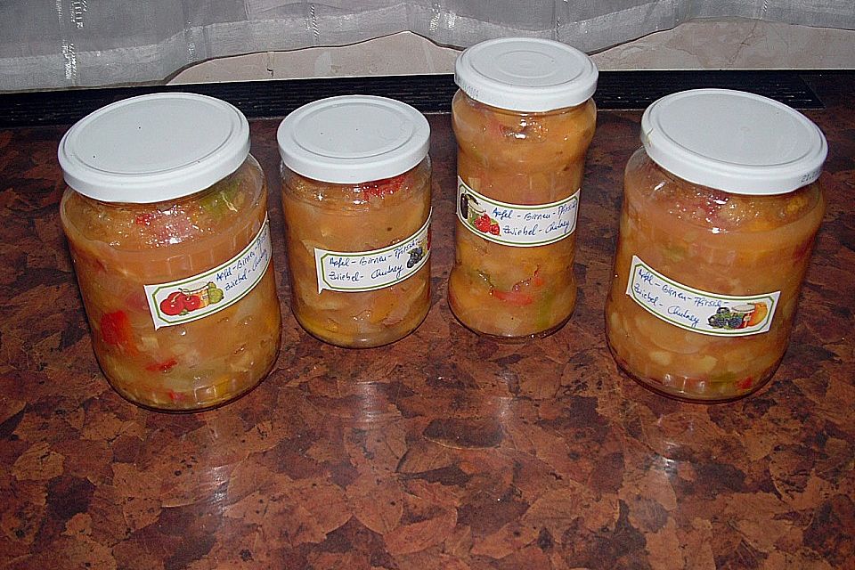 Apfel - Birnen - Pfirsich - Zwiebel - Chutney