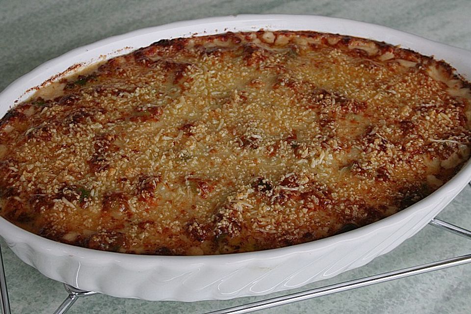 Spargelgratin arrabiata ( scharf )