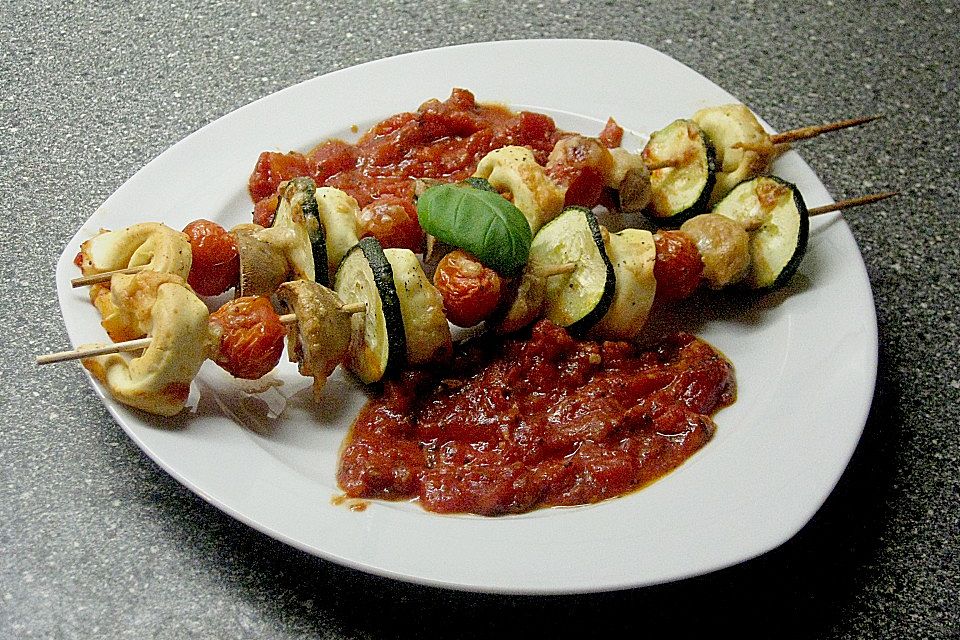 Tortellinispieße überbacken Tortellinispieße überbacken