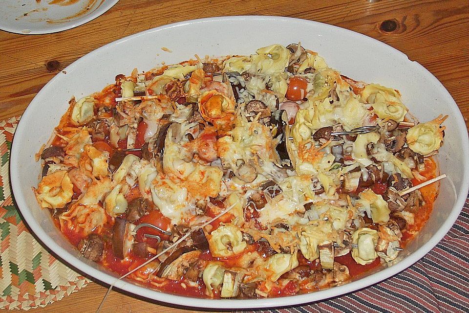 Tortellinispieße überbacken Tortellinispieße überbacken