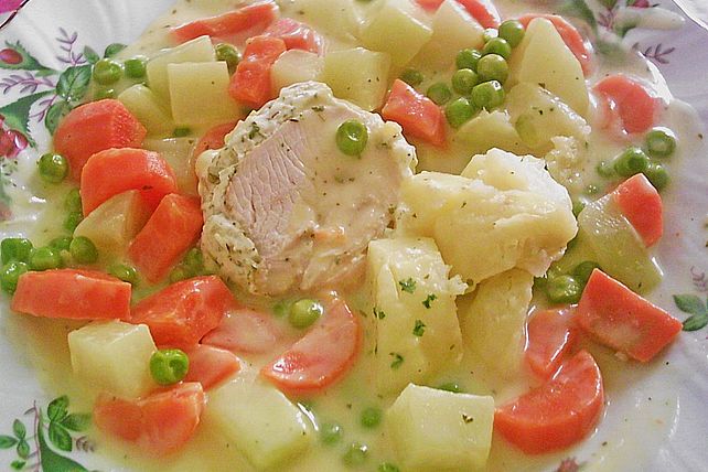 Kräuter-Putenbraten auf Frühlingsgemüse von Elli K.| Chefkoch