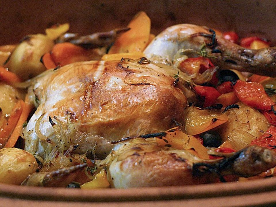 Huhn mit Gemüseragout und Oliven von SteffyPeter| Chefkoch