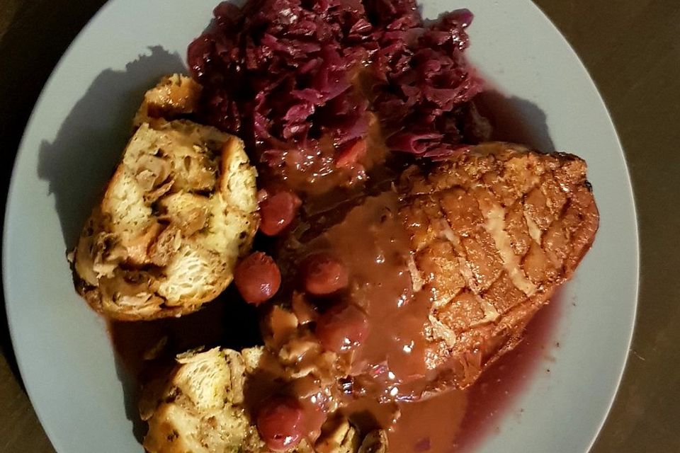 Entenbrust mit Kirsch - Schokoladensauce