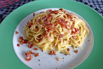 Spaghetti Carbonara, mal ohne Sahne