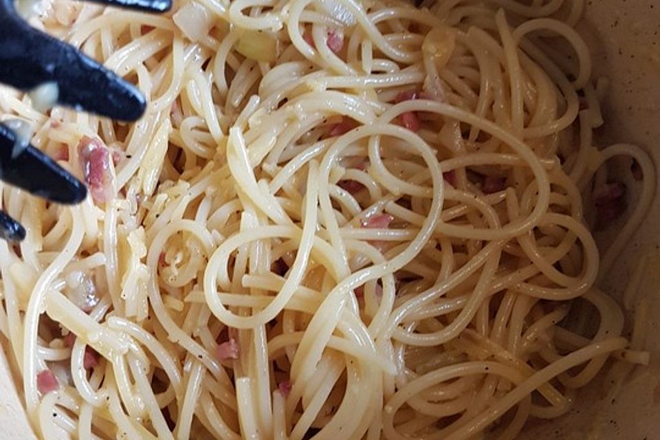 Spaghetti Carbonara, mal ohne Sahne