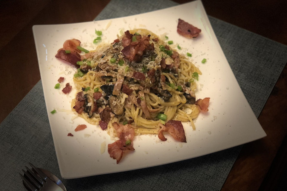 Spaghetti Carbonara, mal ohne Sahne