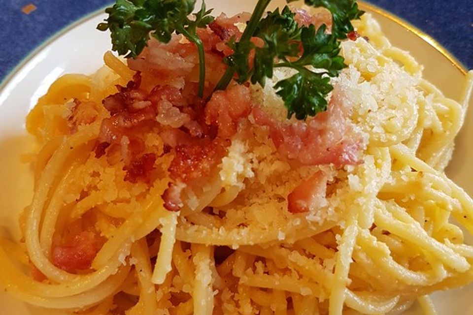 Spaghetti Carbonara, mal ohne Sahne