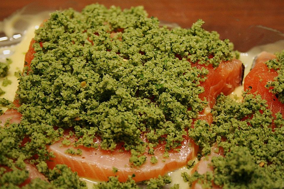 Lachs mit Pesto - Kruste