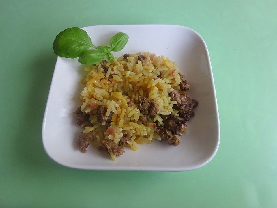 Reis mit Hackfleisch mit Curry von Küchenclown| Chefkoch