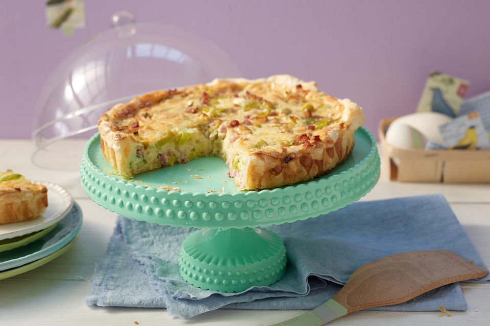 Quiche mit Lauch und Schinken