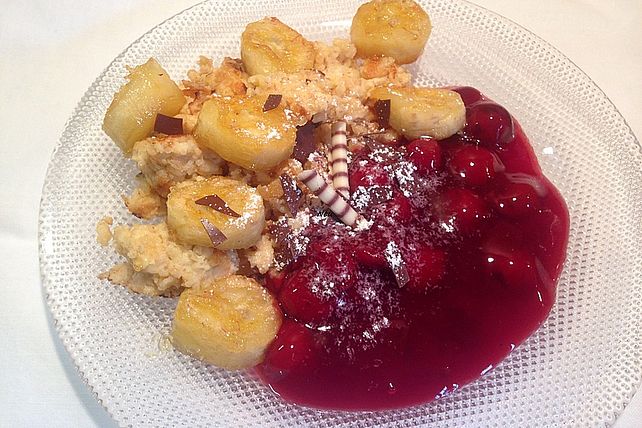 Quarkpuffer mit Kirsch - Bananen - Sauce von Jendrik66| Chefkoch Quarkpuffer mit Kirsch - Bananen - Sauce von Jendrik66| Chefkoch