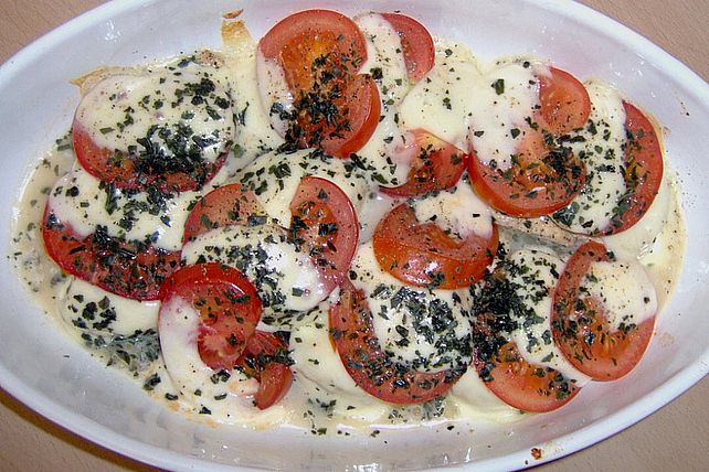Hähnchenbrust mit Mozzarella überbacken von richard52511| Chefkoch