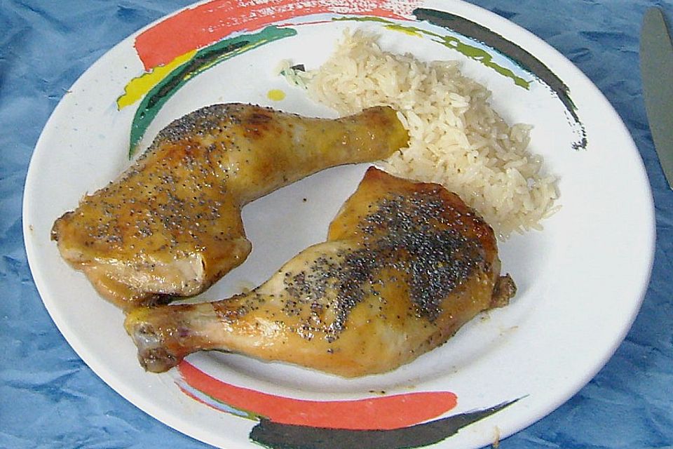 Hähnchen in Honig - Senf - Glasur