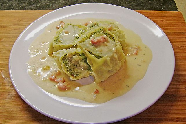 Maultaschen mit Käse-Sahnesauce von ReneBgt| Chefkoch