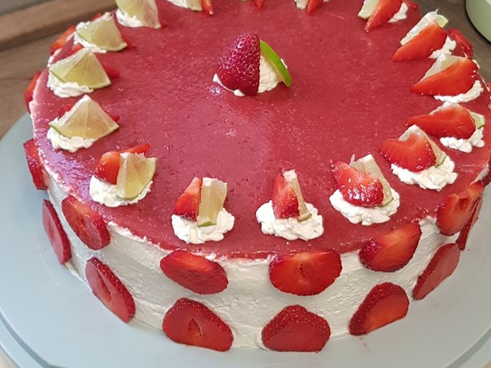 Erdbeer - Limetten - Torte von garfield84 | Chefkoch