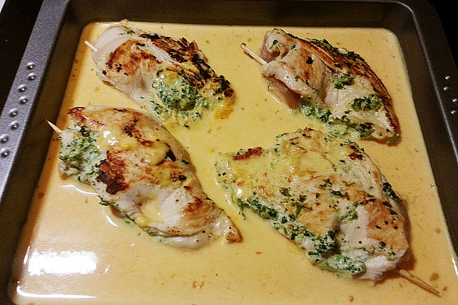 Gefüllte Hähnchenbrustfilets im Schinkenmantel von judith| Chefkoch