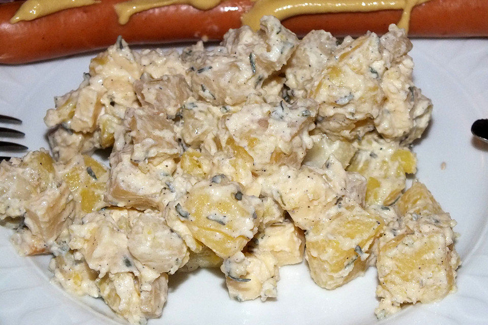 Kartoffelsalat mit Birnen und Käse