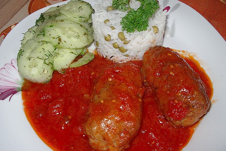 Hackfleischröllchen in Tomatensauce