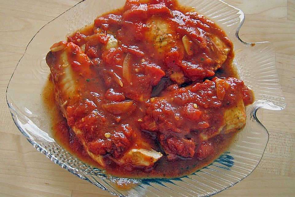 Tomaten - Balsamico Fisch aus dem Ofen