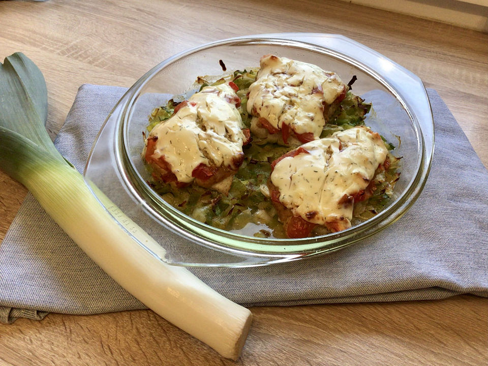 Fischfilet-Gratin mit Porree und Tomaten von julmul | Chefkoch Fischfilet-Gratin mit Porree und Tomaten von julmul | Chefkoch