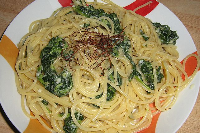 Spaghetti mit Gorgonzola und Blattspinat von cuocoroma| Chefkoch
