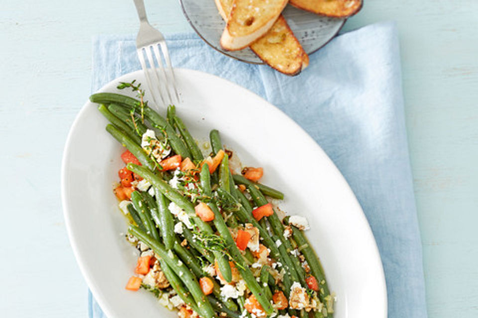 Grüne Bohnen mit Tomaten und Balsamico