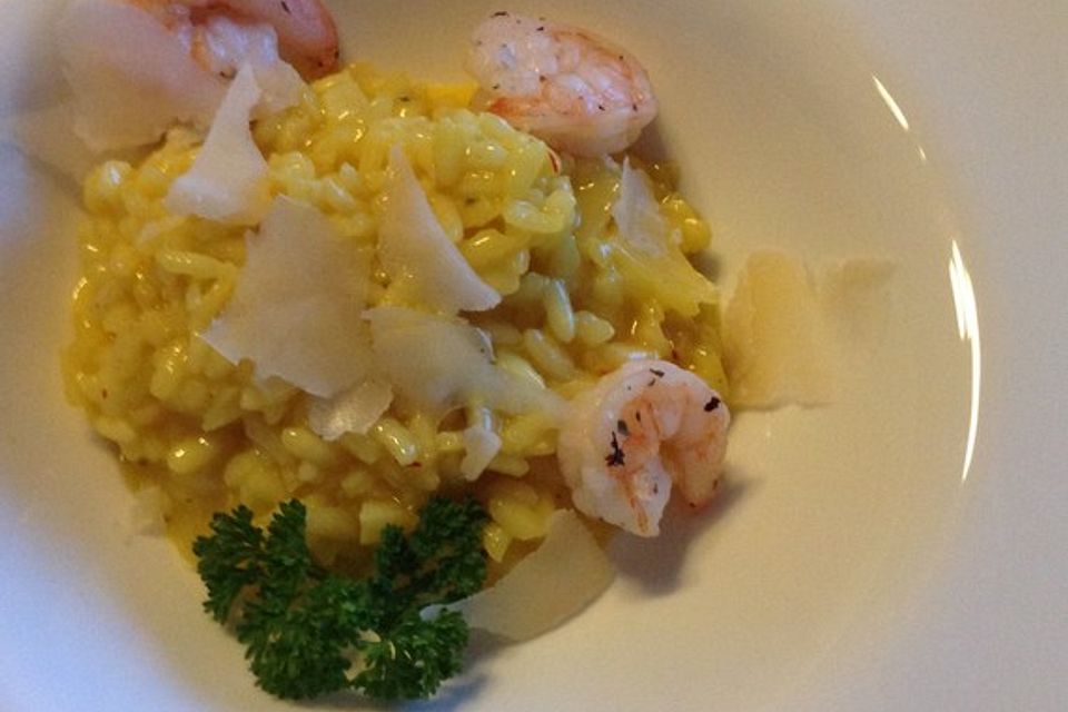 Safran - Risotto mit Flusskrebsen und Shrimps