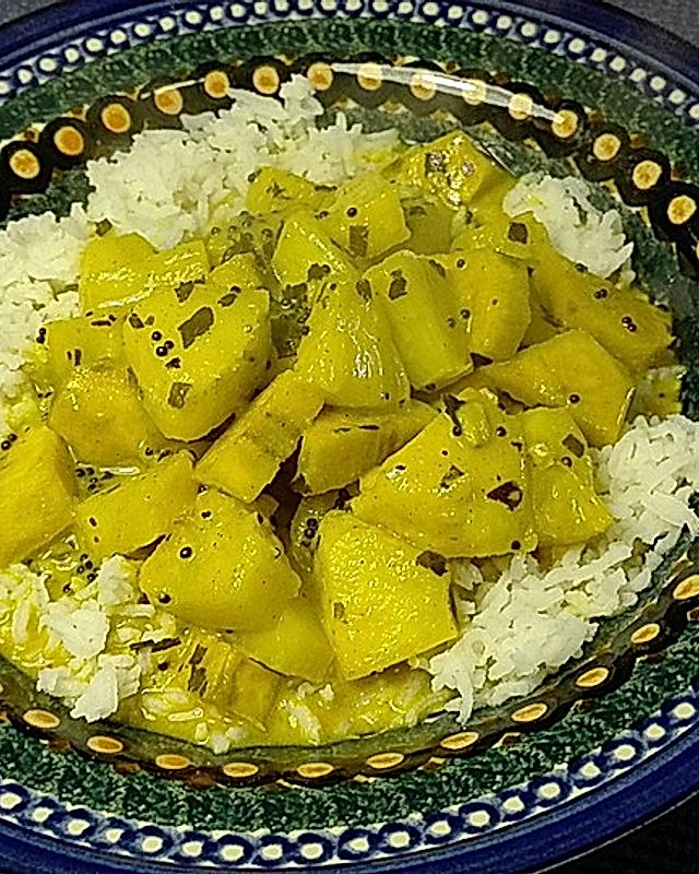 Curry mit Ananas und Banane