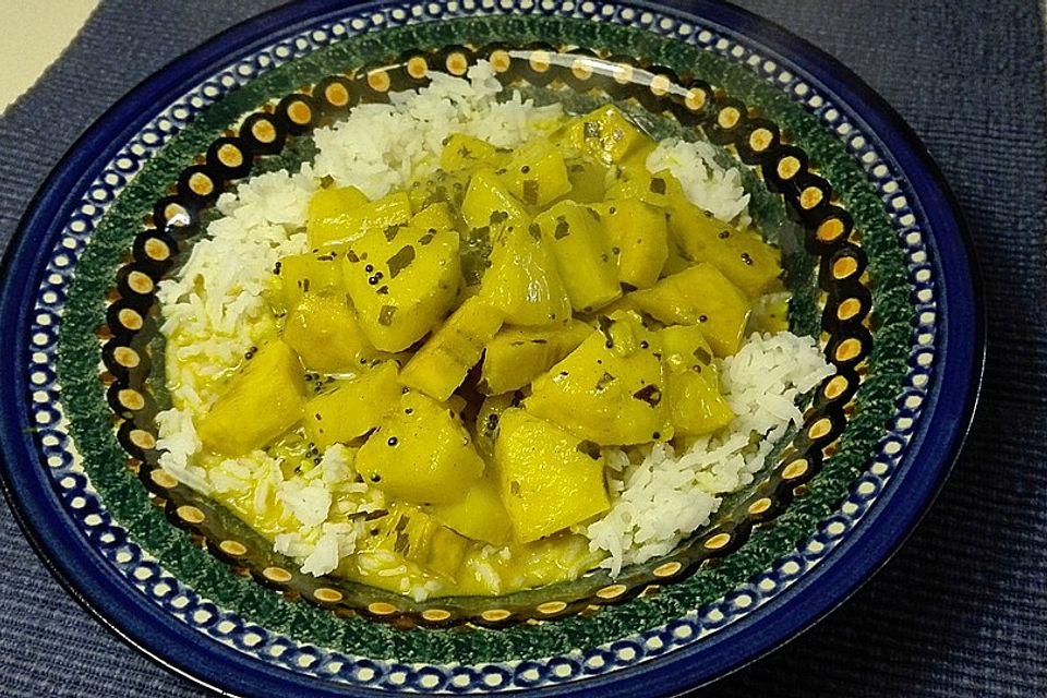 Curry mit Ananas und Banane