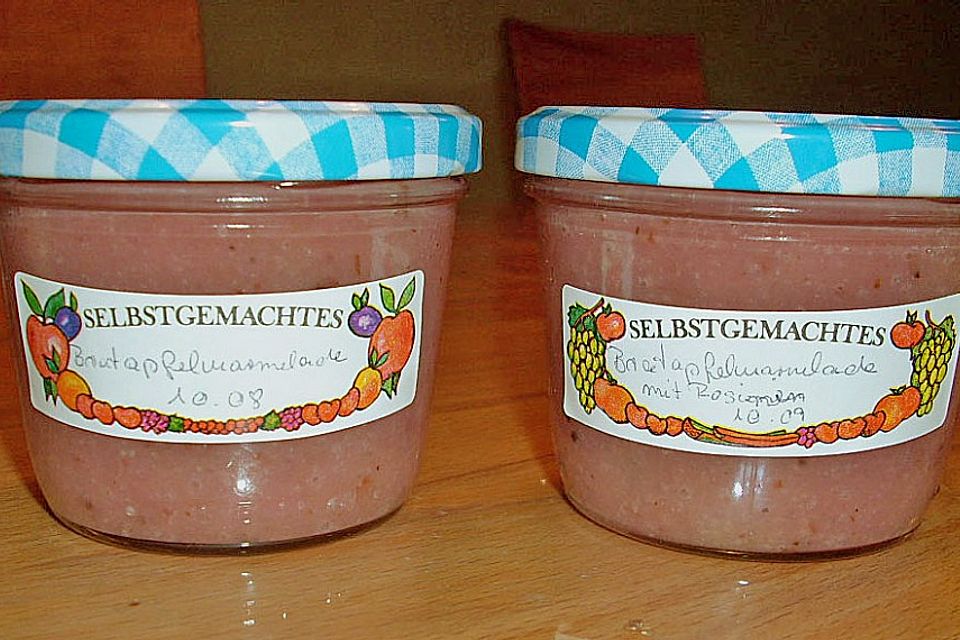 Bratapfelmarmelade mit Zimt, Rotwein und Marzipan