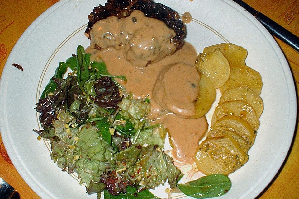 Hamburger in Pfeffersauce