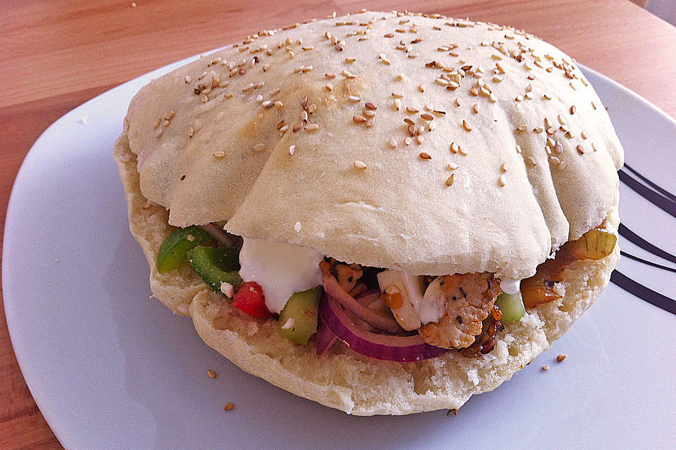 Pita - Brot mit Sesam