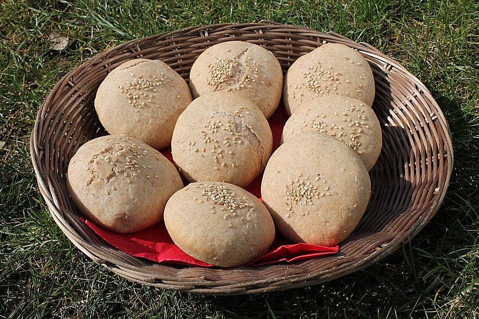 Pita - Brot mit Sesam