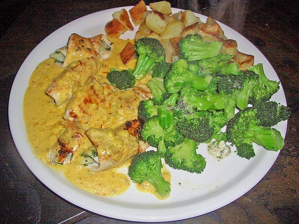 Schollenfiletröllchen in Safran - Fenchel - Sauce| Chefkoch