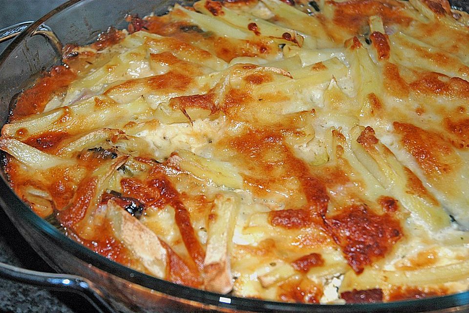 Porree - Kasseler - Auflauf mit Kartoffelkruste