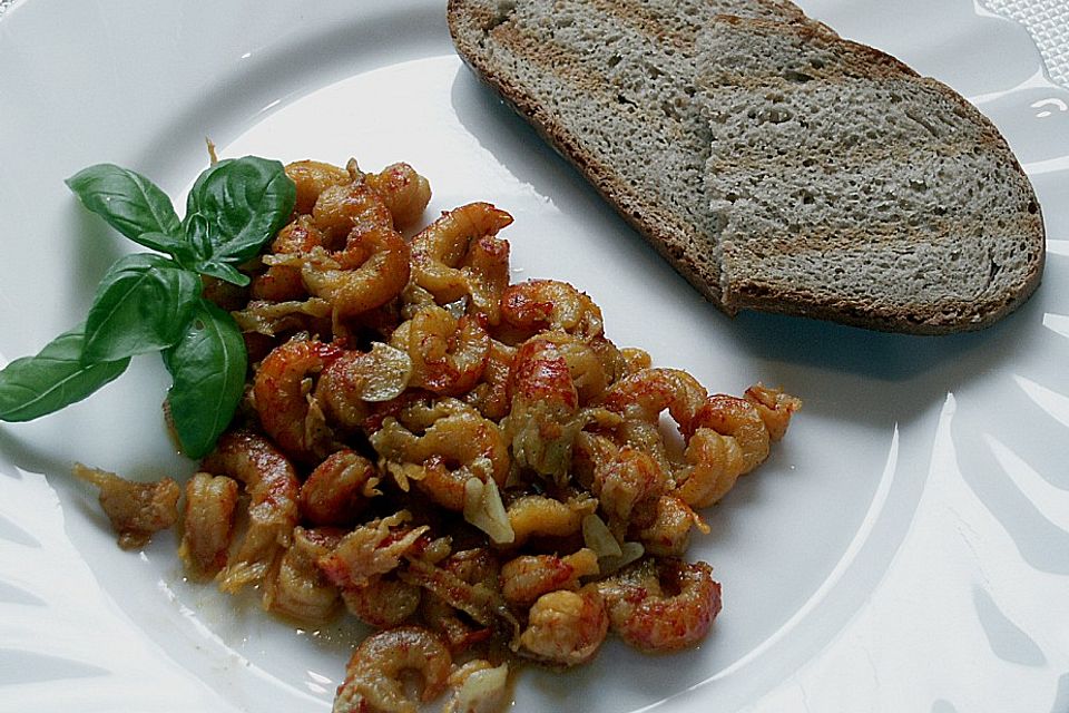 Dieters Flusskrebs - Fleisch - exotisch sautiert (kurz gebraten)