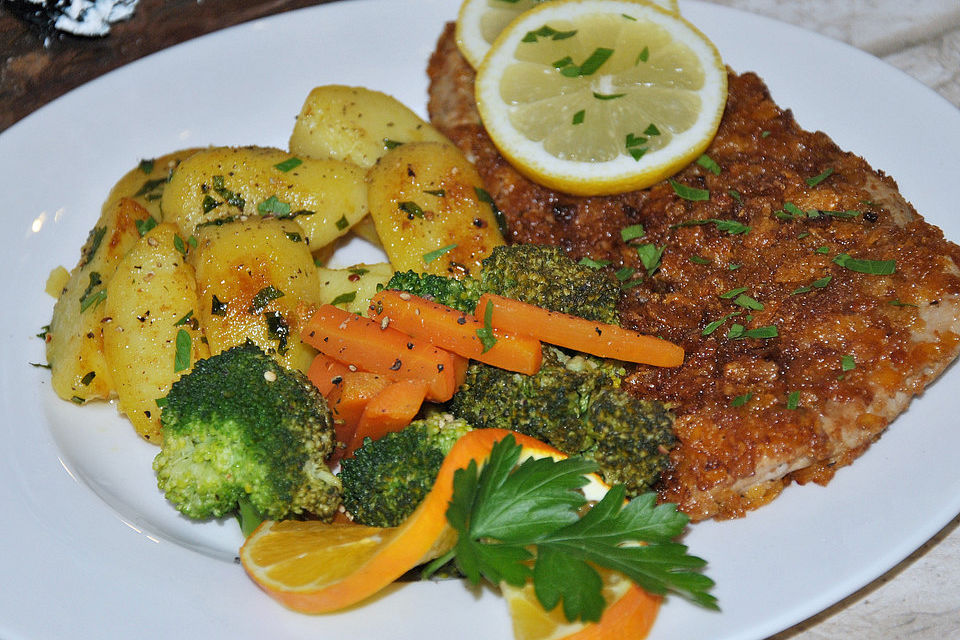 Schnitzel in Cornflakes - Kruste